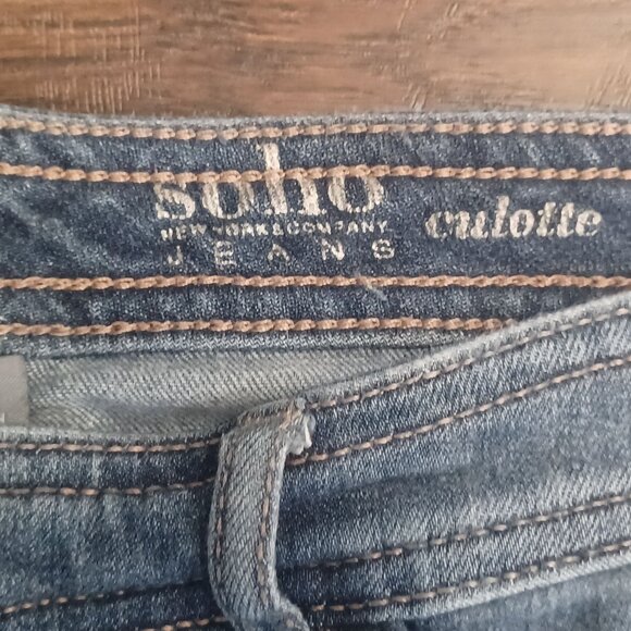 SOHO Jeans Womens 10 Culotte Wide Leg Relaxed Baggy Stretch High Waist Comfort - Picture 8 of 14